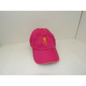 Browning Womens Buckmark Logo Ball Cap Baseball Hat Sun Visor Pink 100% Cotton